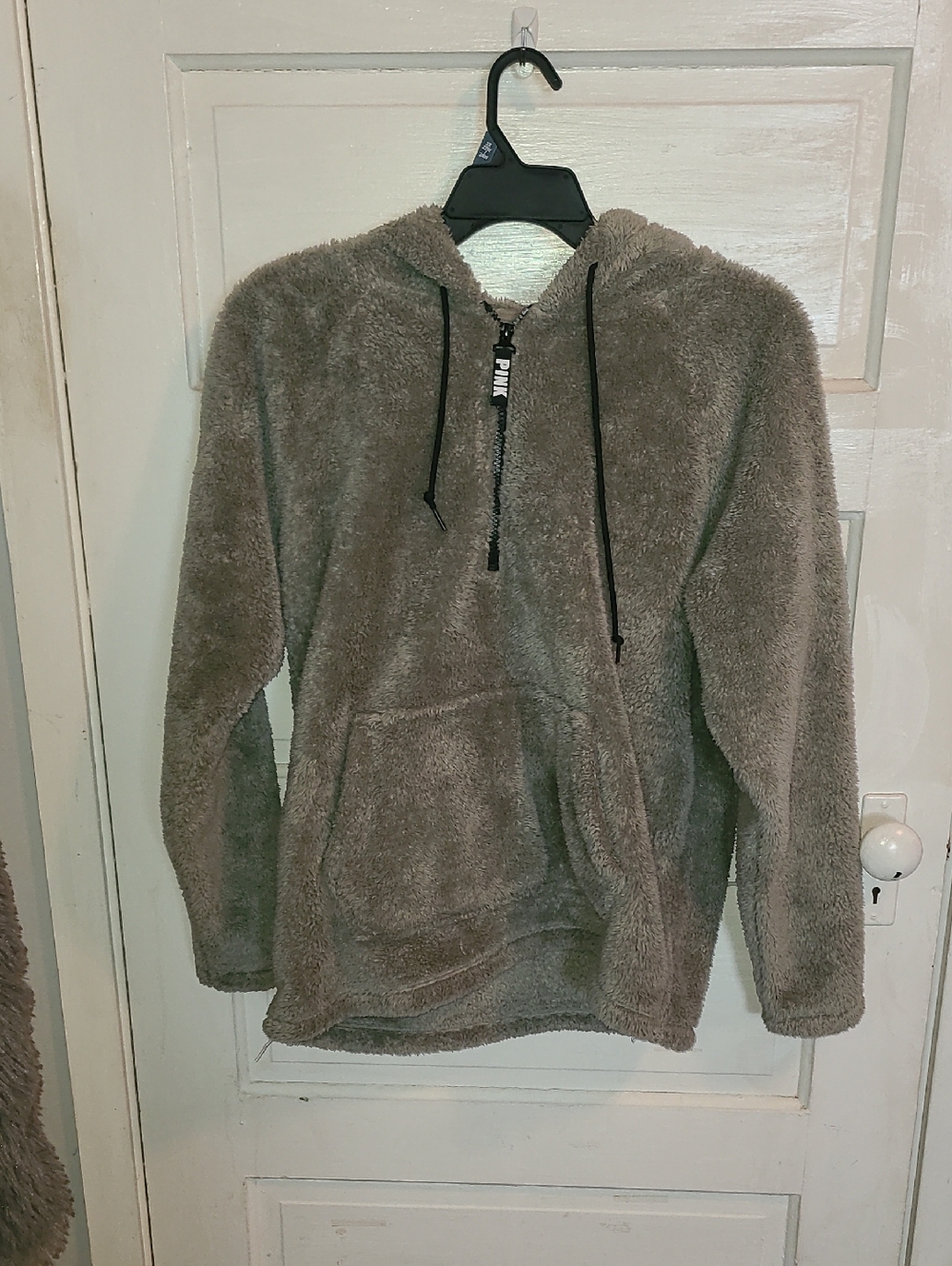 PINK Victoria's Secret Plush Half-Zip Hoodie - Sage